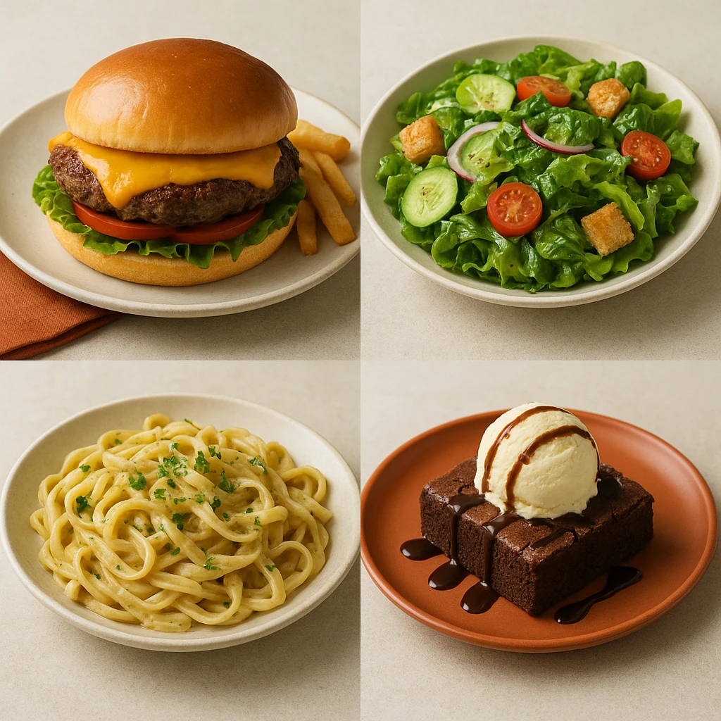 Consistent AI-enhanced food photos in a cohesive visual style for a small restaurant brand