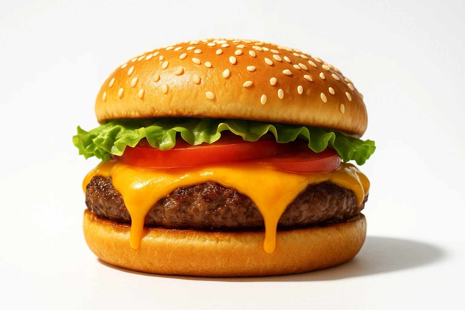High-contrast burger thumbnail with bright highlights and clean background designed for delivery app feed